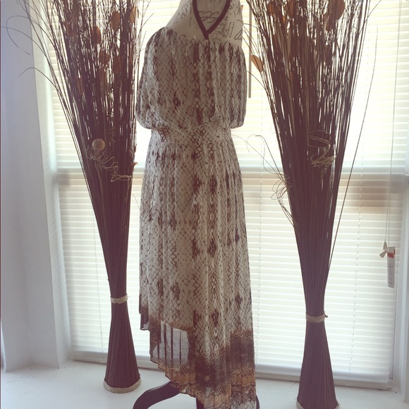 Lavender Brown Strapless High-Low Dress - Picture 2 of 6